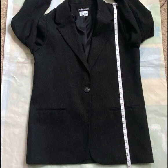 Sag Harbor Womens Blazer Heather Black Wool Rich Blend Jacket Sz 8 100%Pure Wool - Picture 3 of 12